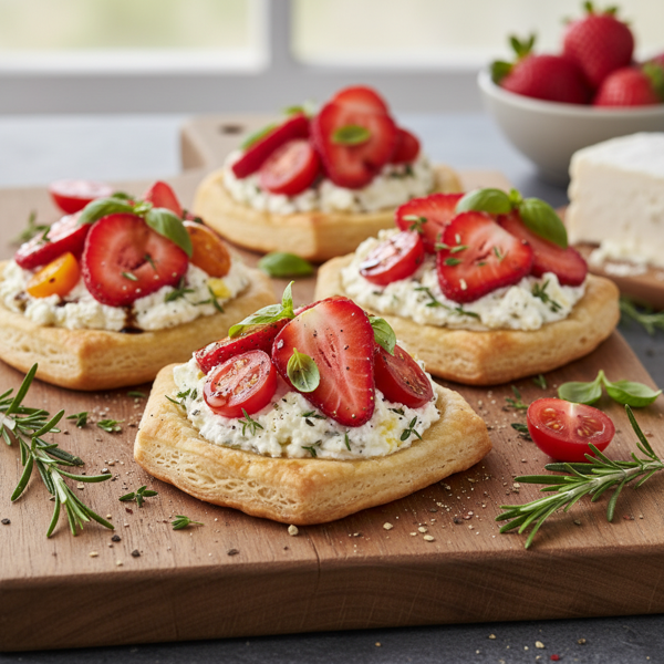 Savory Goat Cheese & Strawberry Delight Tarts recipe