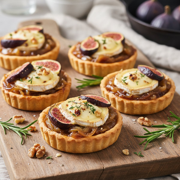 Savory Goat Cheese and Fig Tartlets with Caramelized Onions recipe