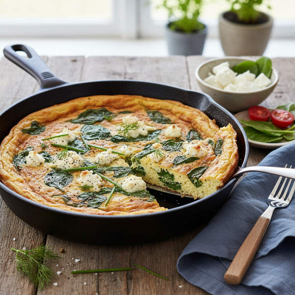 Savory Goat Cheese and Spinach Frittata recipe