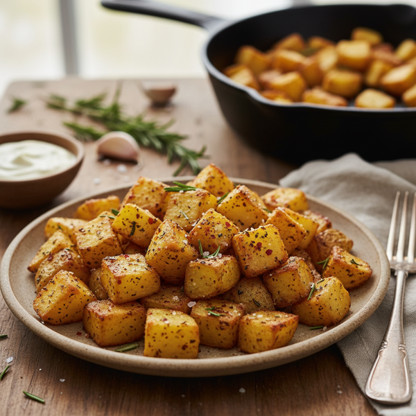 Savory Golden Diced Potatoes recipe