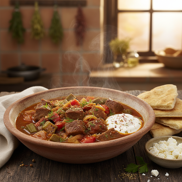 Savory Greek-Egyptian Beef Stew recipe
