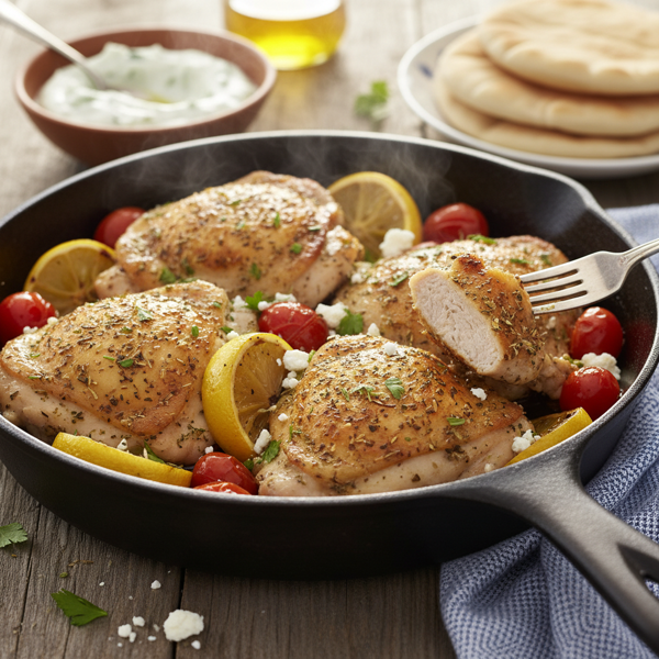 Savory Greek Herb Chicken Thighs recipe
