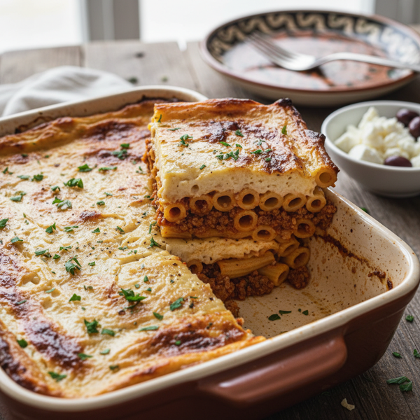 Savory Greek Pastitsio with Creamy Bechamel recipe