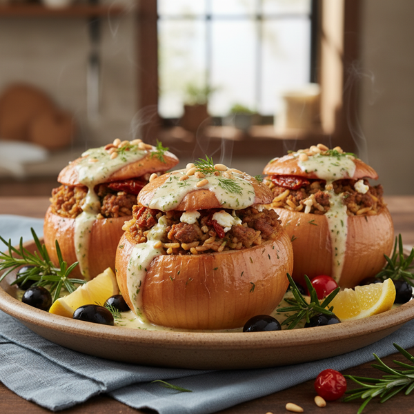Savory Greek Stuffed Onions recipe