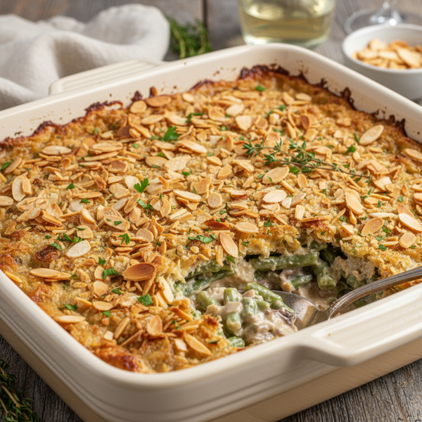 Savory Green Bean Almondine Casserole recipe