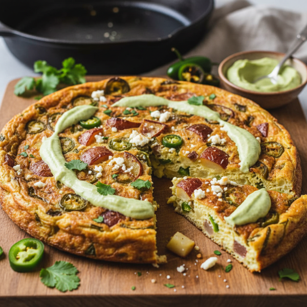 Savory Green Chili & Potato Frittata Delight recipe