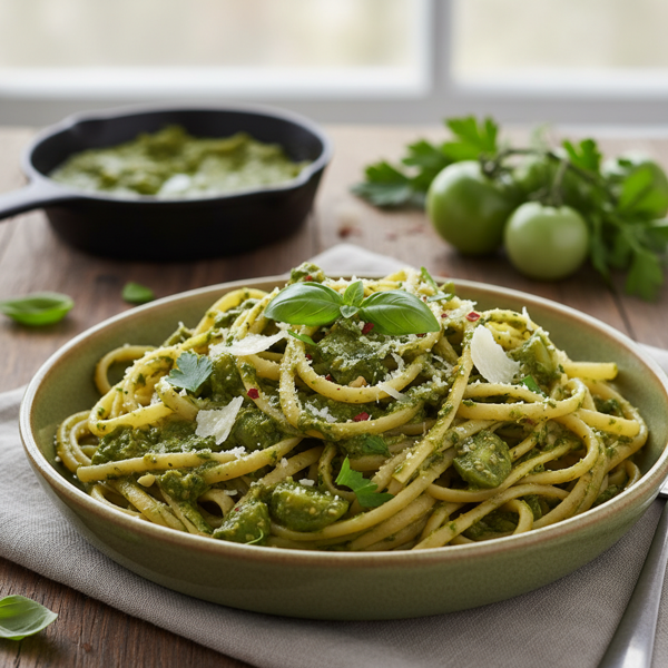 Savory Green Tomato Linguine Sauce recipe