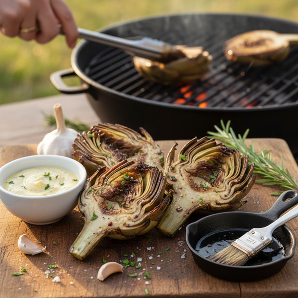 Savory Grilled Balsamic Artichokes recipe
