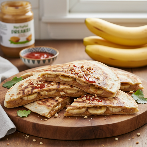 Savory Grilled Banana & Peanut Butter Quesadilla recipe
