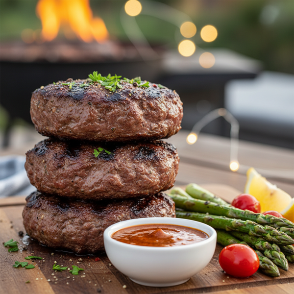 Savory Grilled Beef Patties recipe