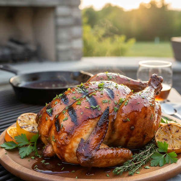 Savory Grilled Bourbon-Glazed Chicken recipe