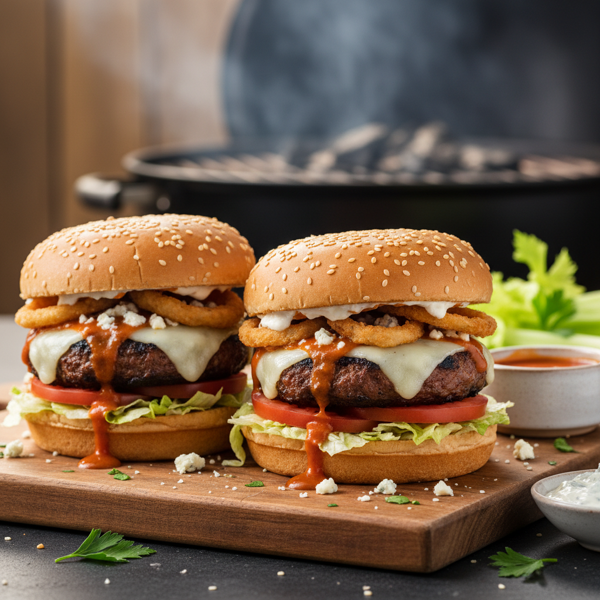 Savory Grilled Buffalo Burgers recipe