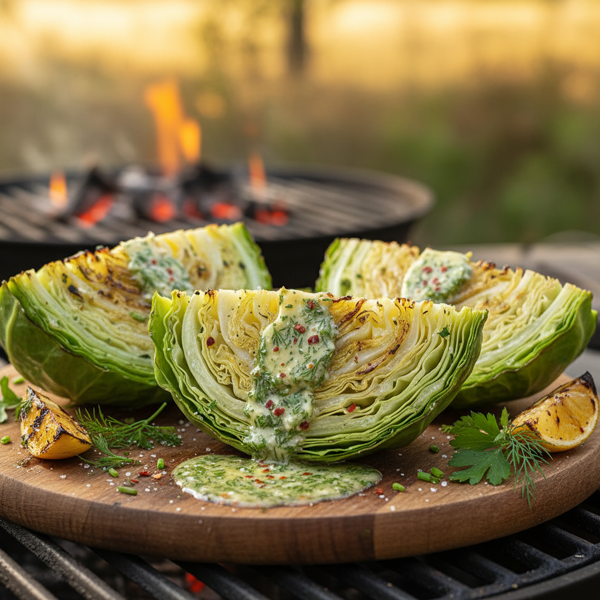 Savory Grilled Cabbage Wedges with Herb Butter recipe