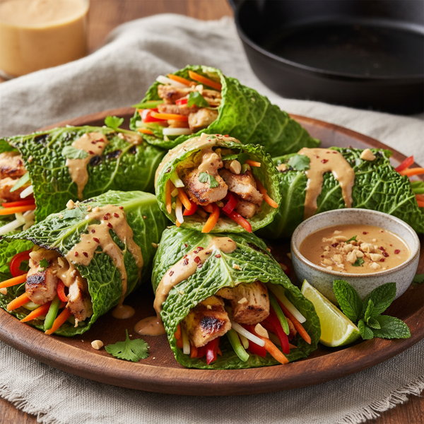 Savory Grilled Chicken Cabbage Wraps recipe