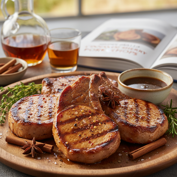 Savory Grilled Cinnamon Sherry Pork Chops recipe