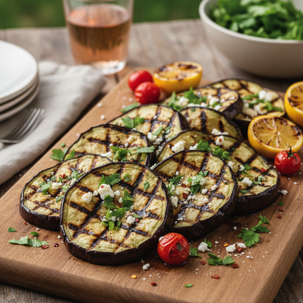Savory Grilled Eggplant Slices recipe