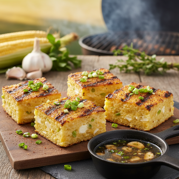 Savory Grilled Garlic Cheese Grits recipe