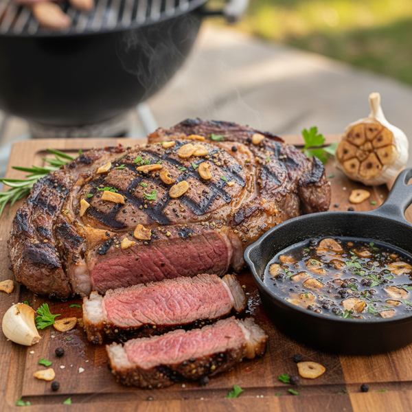 Savory Grilled Garlic Pepper Ribeye recipe