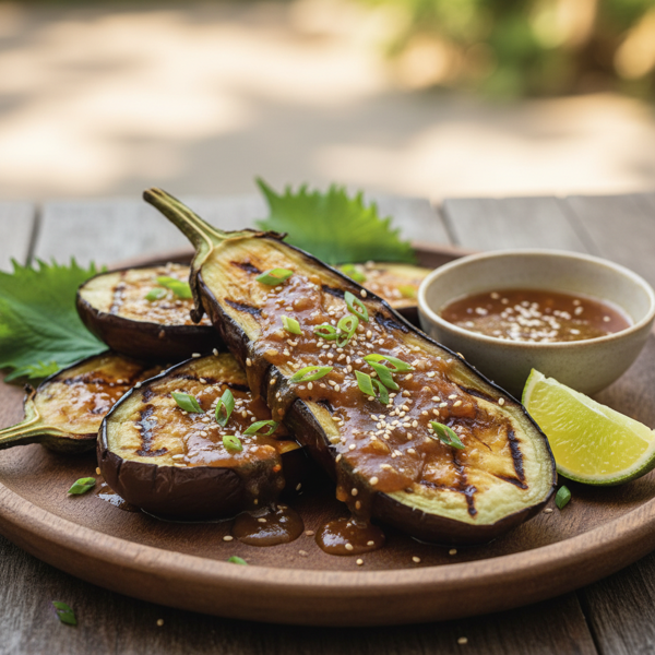 Savory Grilled Japanese Eggplant with Soy Citrus Glaze recipe