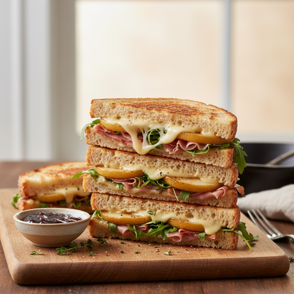 Savory Grilled Pear and Swiss Melts recipe