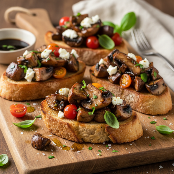 Savory Grilled Portobello Mushroom Bruschetta recipe