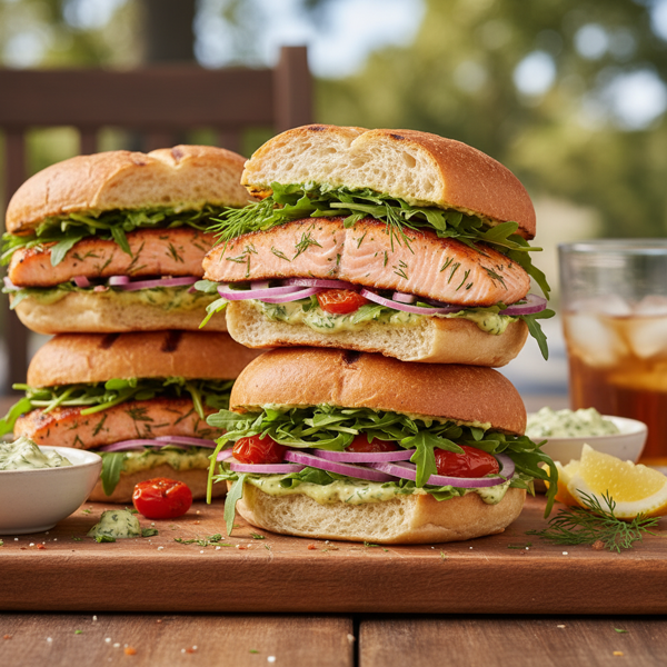 Savory Grilled Salmon Delight Sandwiches recipe