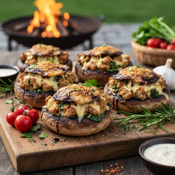 Savory Grilled Stuffed Mushroom Delights recipe