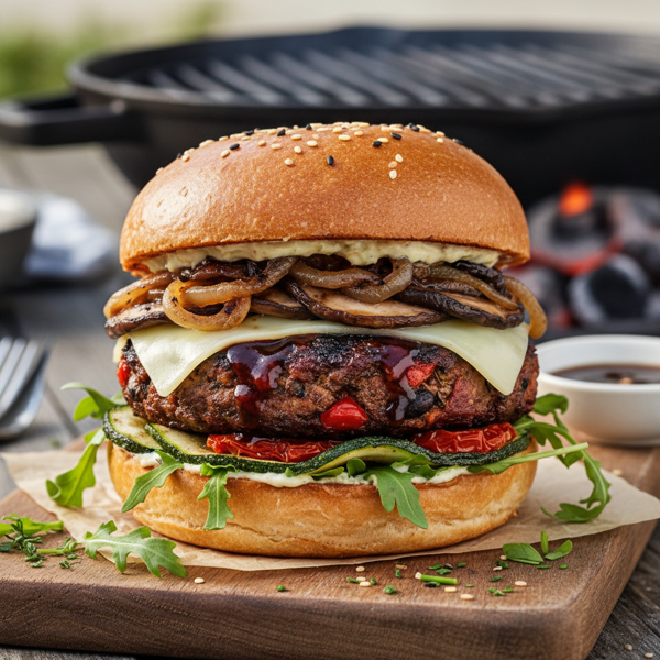 Savory Grilled Veggie Burgers with Umami Twist recipe