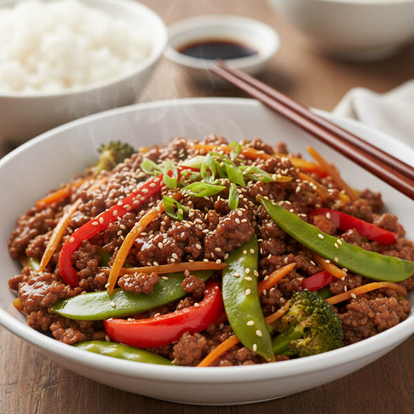 Savory Ground Beef Teriyaki Stir-Fry recipe