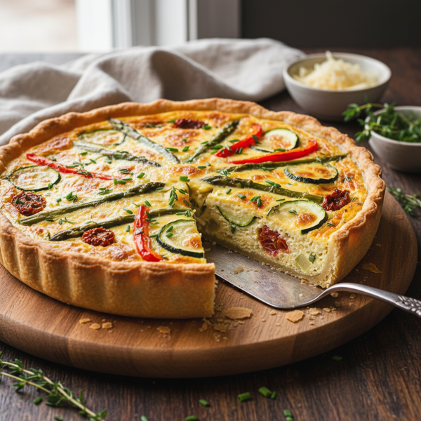 Savory Gruyere and Vegetable Quiche recipe