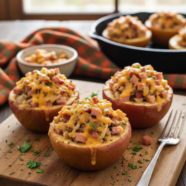 Savory Ham-Stuffed Baked Apples recipe