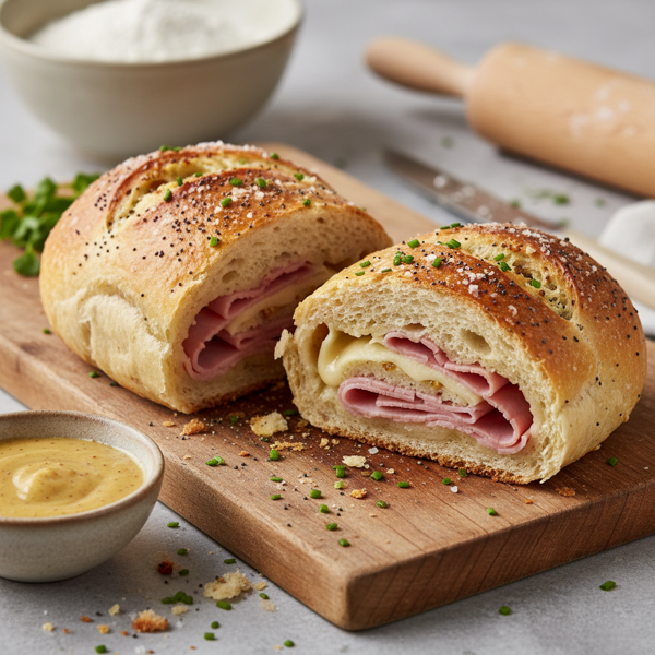 Savory Ham Bread Roll recipe