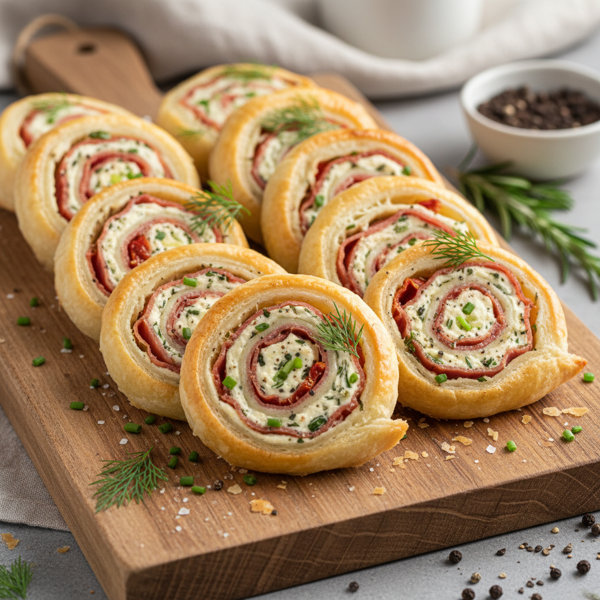 Savory Ham Cream Cheese Pinwheels recipe
