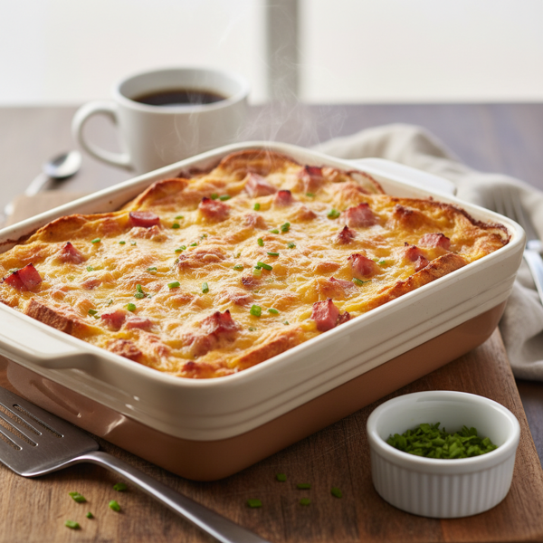 Savory Ham, Egg, and Cheese Breakfast Casserole recipe