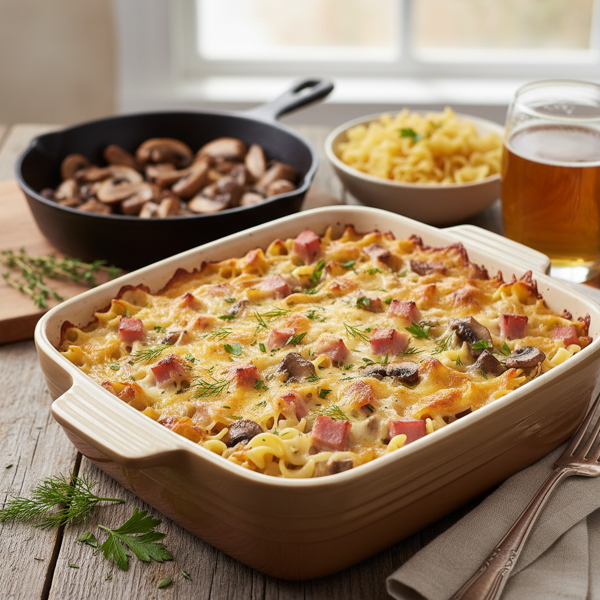 Savory Ham Stroganoff Casserole recipe