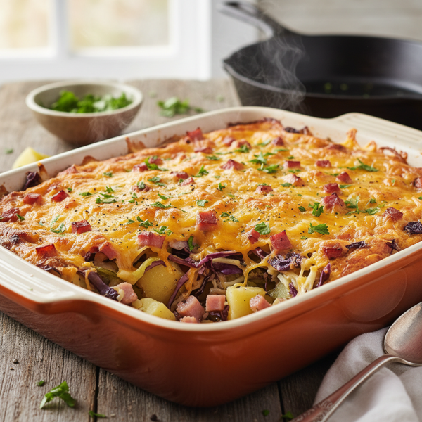 Savory Ham & Cabbage Bake recipe