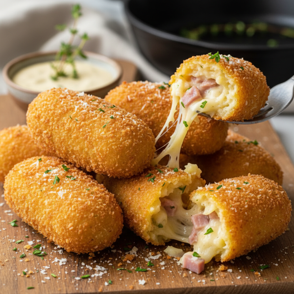 Savory Ham & Cheese Potato Croquettes recipe