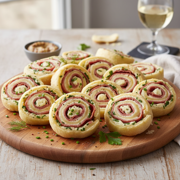 Savory Ham & Cream Cheese Pinwheels recipe