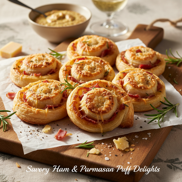 Savory Ham & Parmesan Puff Delights recipe