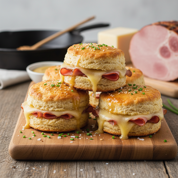 Savory Ham & Swiss Biscuit Sliders recipe