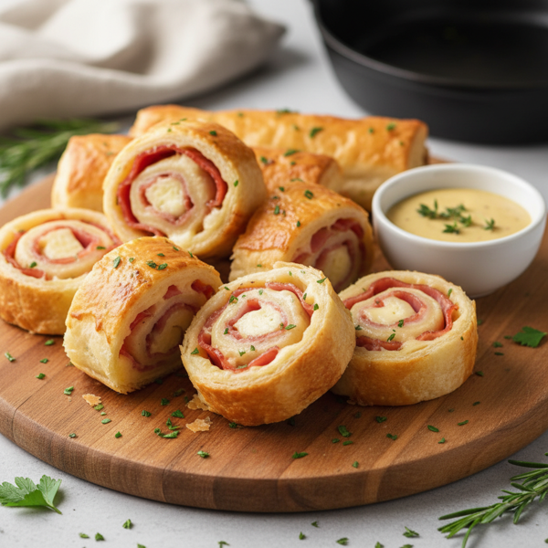 Savory Ham & Swiss Roll-Ups recipe