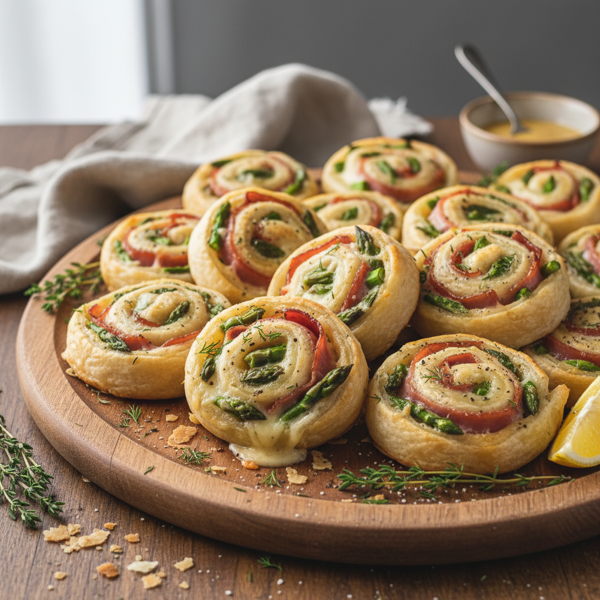 Savory Ham and Asparagus Pinwheels recipe