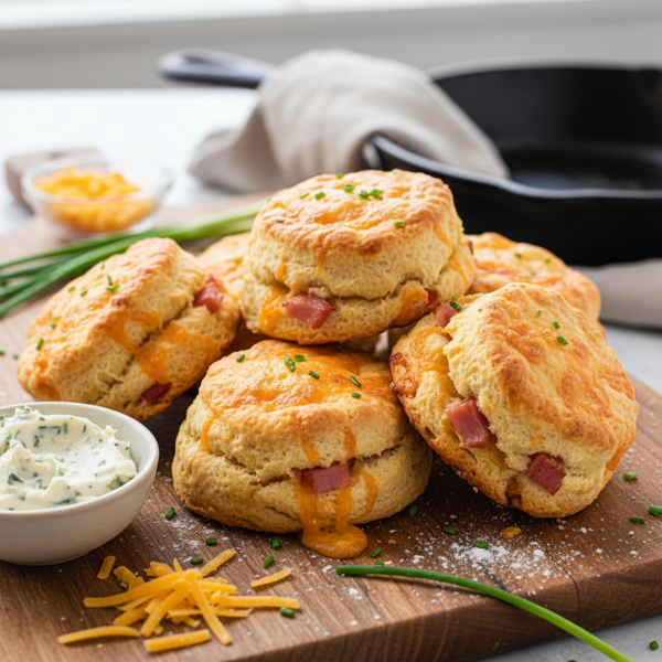 Savory Ham and Cheddar Cream Scones recipe