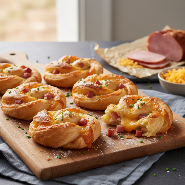 Savory Ham and Cheddar Twists recipe