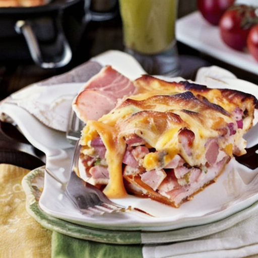 Savory Ham and Cheese Breakfast Casserole recipe
