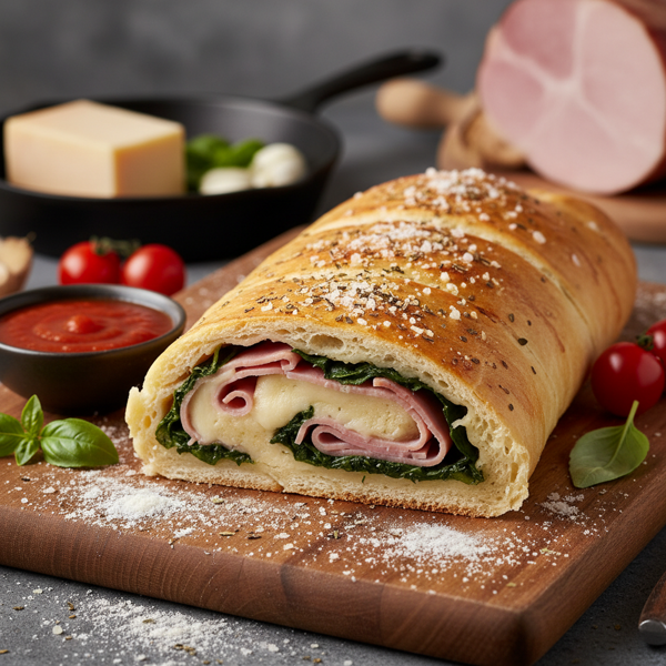 Savory Ham and Cheese Stromboli Delight recipe