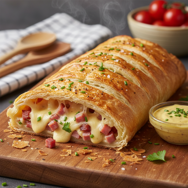 Savory Ham and Cheese Strudel recipe