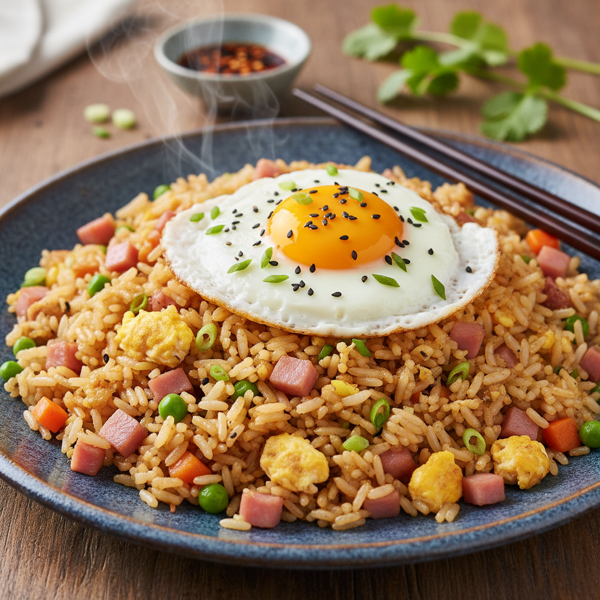 Savory Ham and Egg Fried Rice Delight recipe