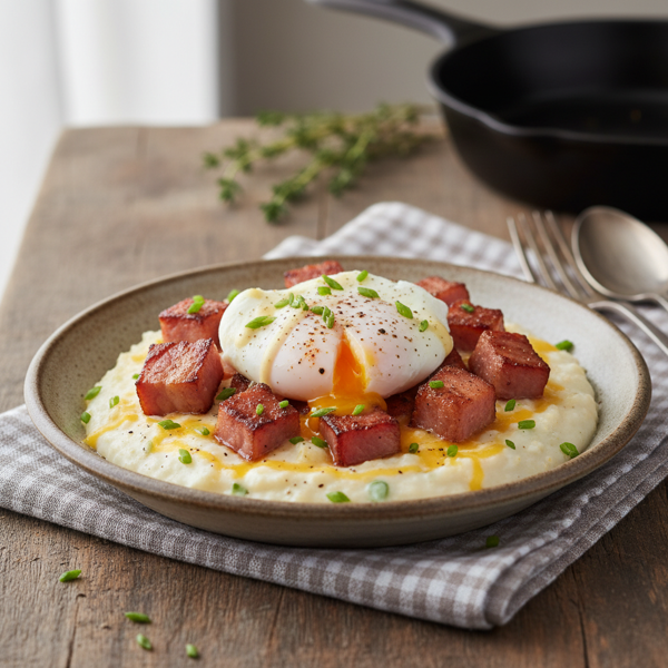 Savory Ham and Egg Grits Delight recipe