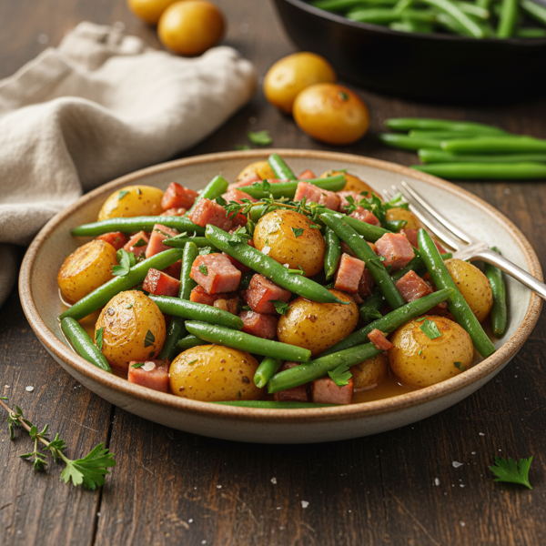 Savory Ham and Green Bean Medley with Potatoes recipe